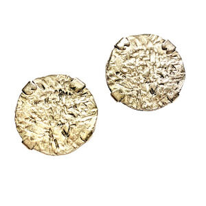 Vintage Clip On Earrings Silvertone Brutalist Modernist Textured Unique Rounds